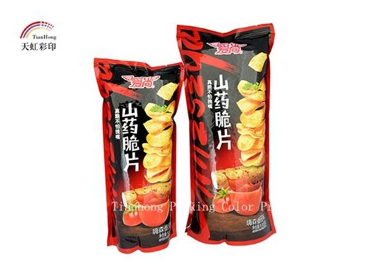 Chips Eco Friendly Snack Bolsa de sello térmico con grabado de impresión y mango de sellado