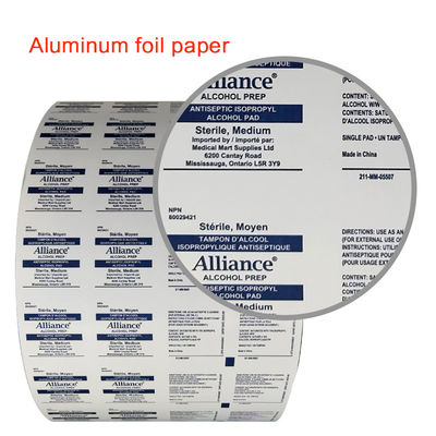 Aparatos e instrumentos médicos Embalaje de papel de aluminio para almohadillas de preparación de alcohol