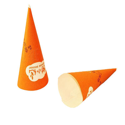 Envase a prueba de humedad Cone de papel helado con papel blanco recubierto
