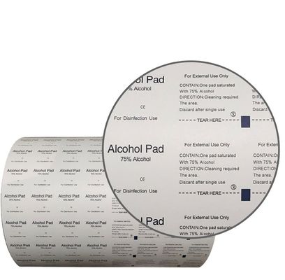 Papel de papel de aluminio médico para toallitas antisépticas de alcohol en 1 a 9 opciones de color