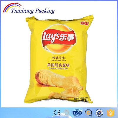 Embalaje de papas fritas impresas con logotipo personalizado en varias bolsas de plástico