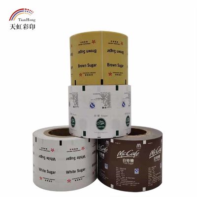 Rollo de papel recubierto de PE de tamaño personalizado para envases de azúcar/sal/café/nut/pimienta