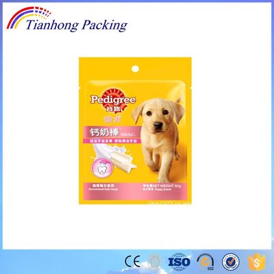 Bolso de fondo plano de aluminio reforzado con cerradura con cremallera para embalaje de alimentos para perros