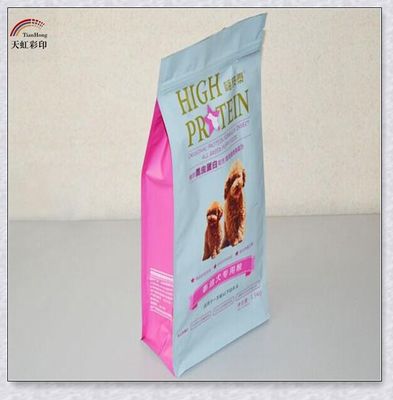 Bolso de fondo plano de aluminio reforzado con cerradura con cremallera para embalaje de alimentos para perros