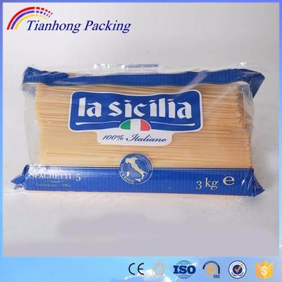 Impresión personalizada de harina de plástico transparente macarrones pasta bolsas de embalaje de espagueti