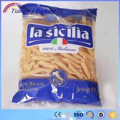 Impresión personalizada de harina de plástico transparente macarrones pasta bolsas de embalaje de espagueti