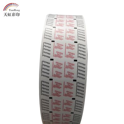 Papel de película recubierto de PE para tubo de azúcar, bolsita de edulcorante, embalaje en color personalizado