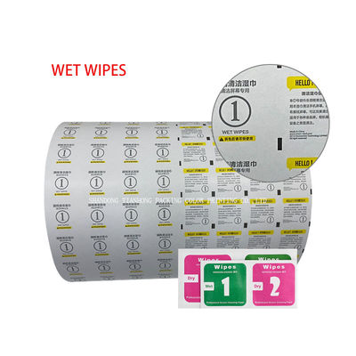 Muestra de rollos de película de papel de aluminio impermeable para el embalaje de almohadillas de preparación de alcohol 73/83/103G