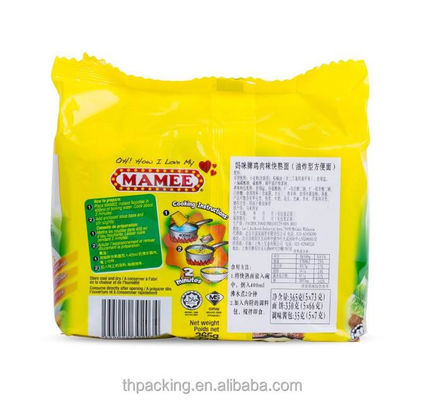 Noodles instantáneos Bolsas de plástico desechables BOPP/VMCPP Estructura del material PET/PE