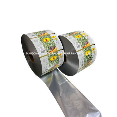 espesor de 40-150 micras logotipo personalizado laminado CPP OPP papel de aluminio de alimentos de embalaje rollos de películas