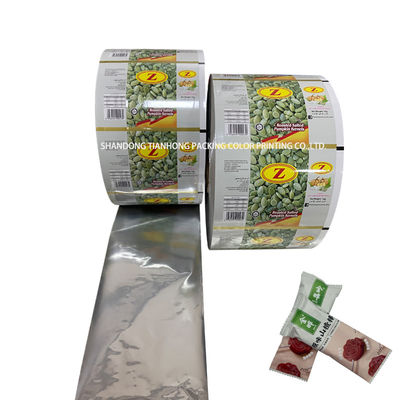 Embalaje de alimentos Impreso a medida Material de papel metálico de aluminio para bocadillos Películas de rollo de plástico