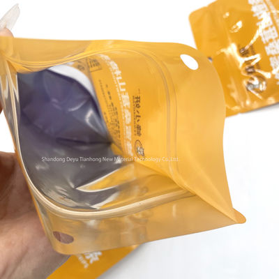 Bolsa de pie con cremallera impresa a medida para bocadillos ecológicos a prueba de aire y agua